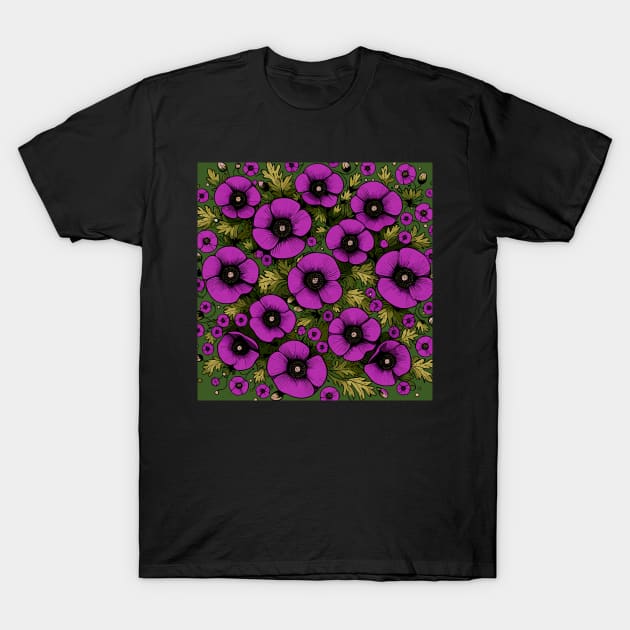 Poppy Flower T-Shirt by Jenni Arts